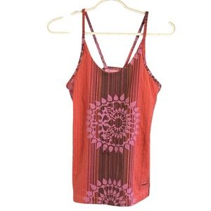 Patagonia Womens Hotline Tank Top Floral Size Medium Pink Hiking Outdoors
